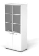 Модуль шкафа 5 ур., задняя стенка ДСП (стекло в алюм. раме) 76H114.2013.1022